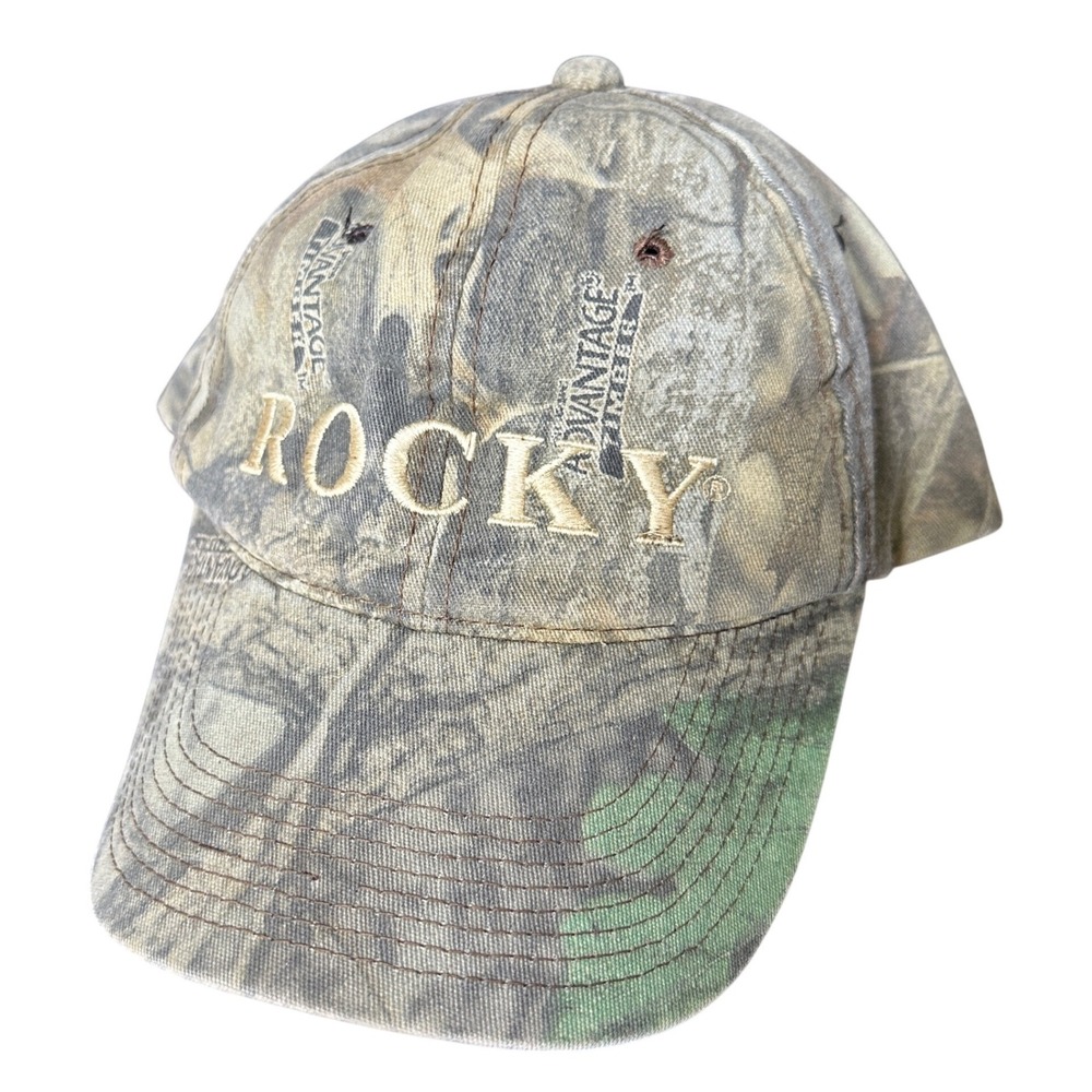 Rocky Advantage Timber Camo Hat Mens Adjustable Strapback Hunting Fishing Cap